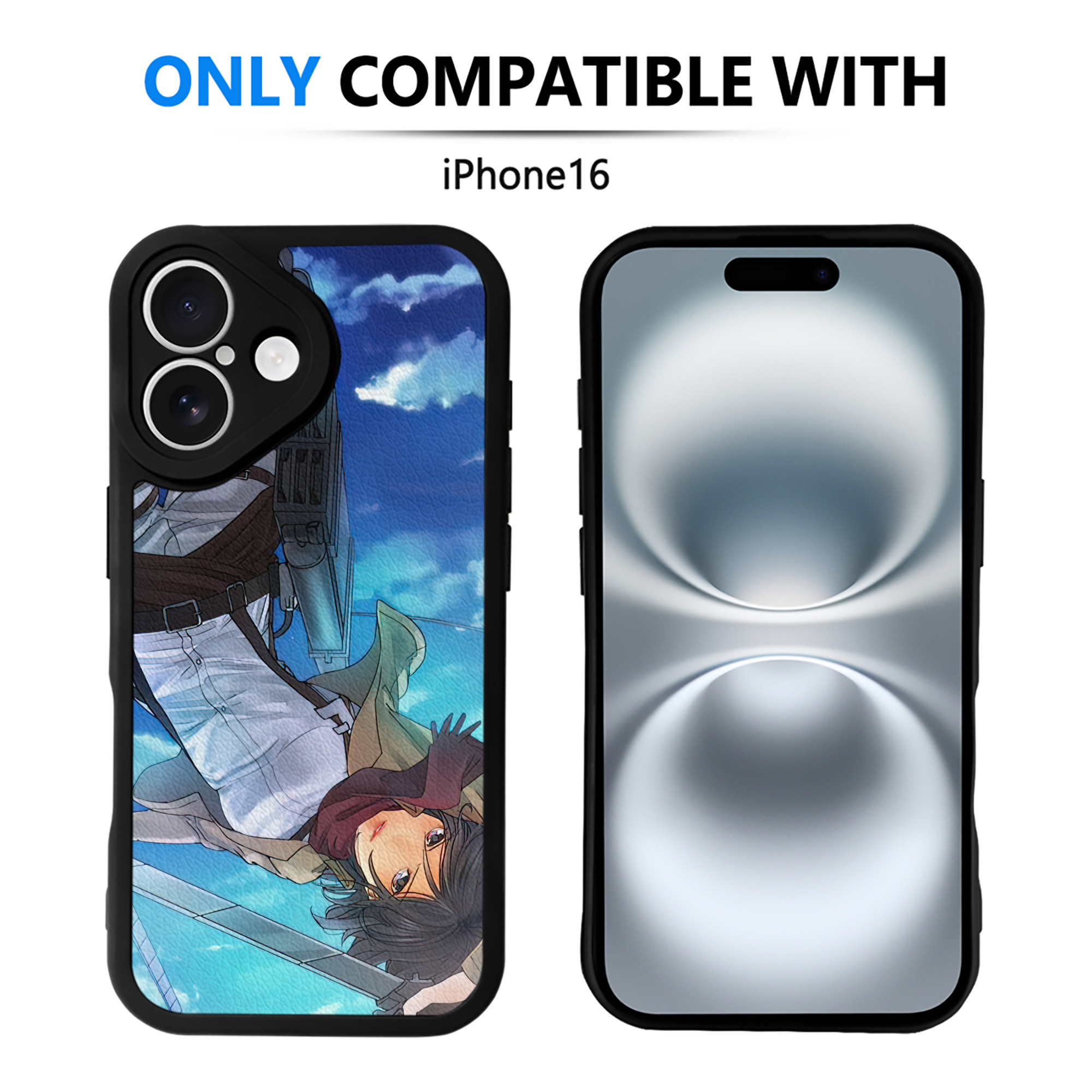 （画像用） 進撃の巨人 Attack on Titan 【iPhone 16シリーズ対応】シリコンスマホケース（レザー調） 材質：シリコン
